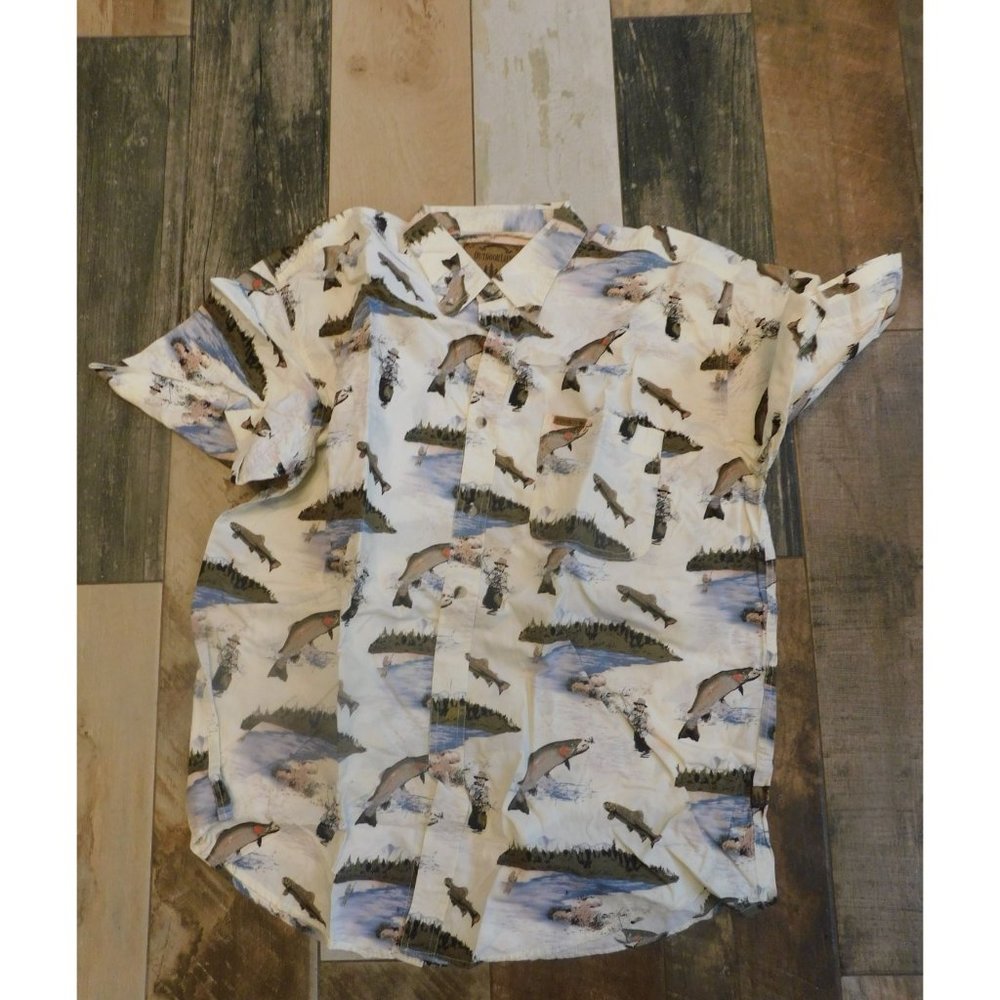 Men's Outdoor Life Fly Fishing Short Sleeve Shirt Large